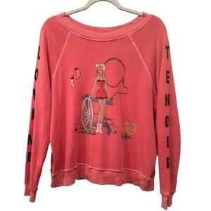 Wildfox “Love Me Tender” Graphic Sweatshirt Cowgirl Romantic XS Made in USA